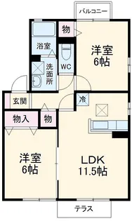 サニーフィールド B【1階】の間取り