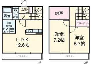 メゾネットサンテン【102号室】の間取り