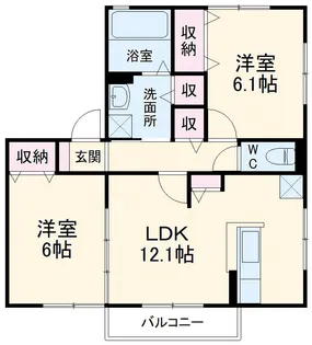 相原スクエアB区【2階】の間取り