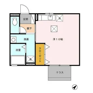 アクアヒルズ【103号室】の間取り