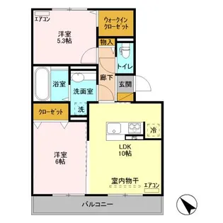 ライトパレスうずら野【1階】の間取り