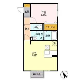 グランドコート B【2階】の間取り