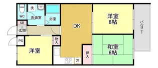 コスモハイツ上野【3階】の間取り