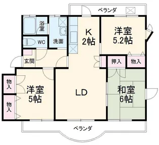 グランドール・ベルⅠ【3B号室】の間取り