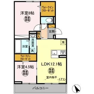 セレナ ヴィラ 新原【2階】の間取り