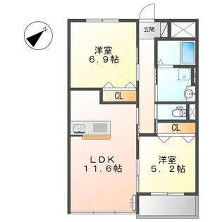 エルヴェ汐焼 A【3階】の間取り