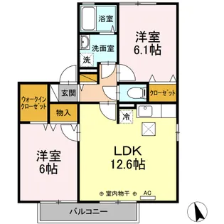 フラワーレジデンスフォレスト II【2階】の間取り