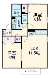 クワトロ ピーチ タウン Ⅱ【2階】の間取り