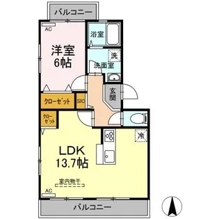 リヴェースふたせ【2階】の間取り