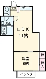 コーポ岩堀【202号室】の間取り