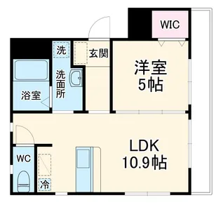 Crystal Island-Tatsumi【102号室】の間取り