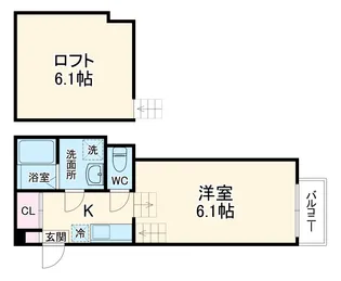Glanz妙音通【103号室】の間取り