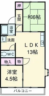 パークハイツ相川【2階】の間取り