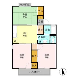 セジュール新八柱B【102号室】の間取り