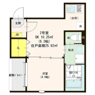 ハーモニーテラスささしま【3階】の間取り
