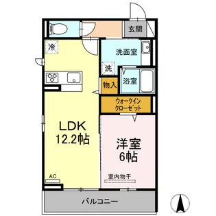 ザ・クラウン【203号室】の間取り