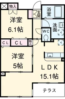 ポルテボヌール・レオニ【2階】の間取り