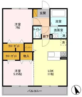 ルーチェ南八幡【2階】の間取り