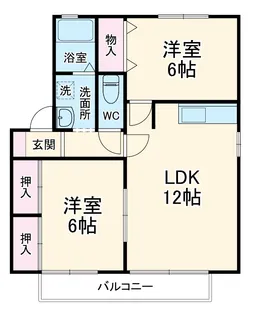 ハイカムール米山 A【2階】の間取り
