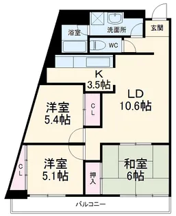 エスポアール荒江【2階】の間取り