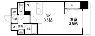 RPレジデンス都島【8階】の間取り