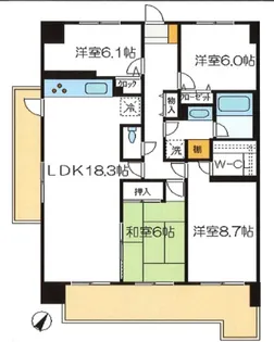 エグザガーデンクレアC【1203号室】の間取り