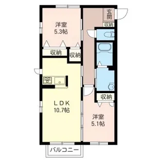 サント・ラフィネB【1階】の間取り
