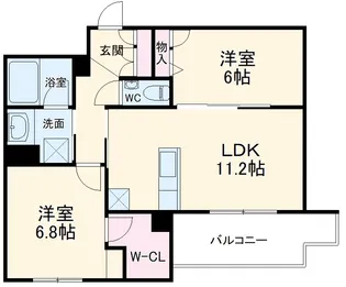 GRANDY VILLA OHTAKANOMORI Ⅱ【2階】の間取り