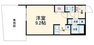 ウェルスクエア池田天神【104号室】の間取り