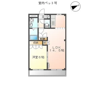 ルーラル中縄【206号室】の間取り