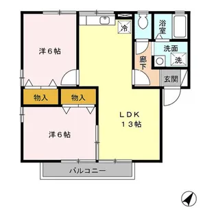 サンビレッジ【202号室】の間取り