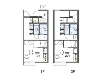 レオパレスメルベーユ【203号室】の間取り