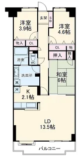 ライオンズマンション津田沼前原【5階】の間取り