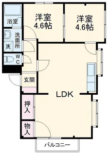 エスポアール湘南【202号室】の間取り