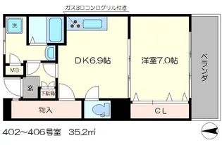 西院ハウス【3階】の間取り