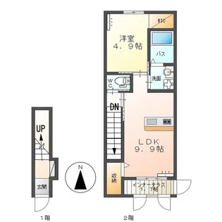 コンフォルタ大和【206号室】の間取り