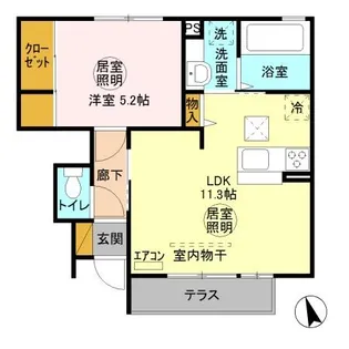 ローハス N【102号室】の間取り