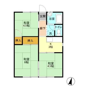 コーポ冨田 Ⅰ【1階】の間取り