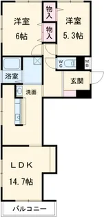 やすいコーポ【207号室】の間取り