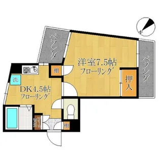 ユーコート【4階】の間取り