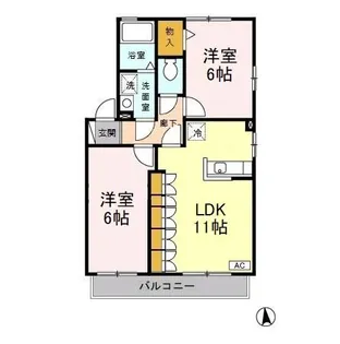 クレスト B【2階】の間取り