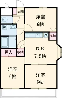 サンセヴィラージュ【301号室】の間取り