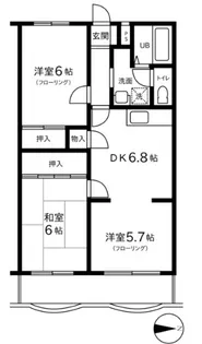 第七西砂川ハイツA棟【1階】の間取り