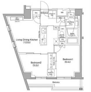 ザ・パークハビオ神泉【2階】の間取り