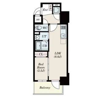 エスリードレジデンス本町パークフロント【4階】の間取り