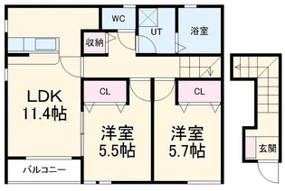 Pal Dwell(パルドエル)B棟【2階】の間取り