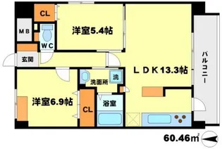 ラフィネ豊中南【4階】の間取り