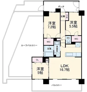 バースシティ溝の口WEST【5F号室】の間取り