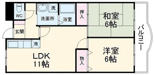 オーク岸和田【105号室】の間取り