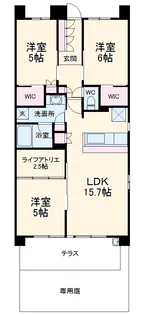 イニシア元住吉【1階】の間取り